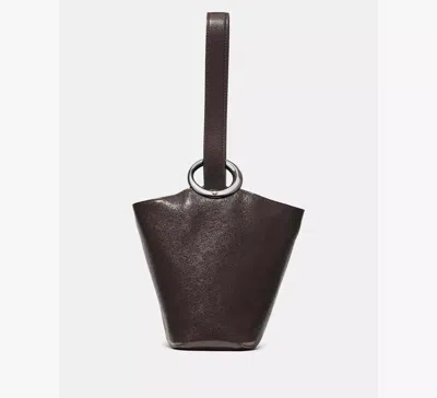 Kate Spade Halo Glazed Leather Mini Bucket Bag In Brown