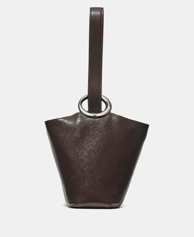 Kate Spade Halo Glazed Leather Mini Bucket Bag In Brown