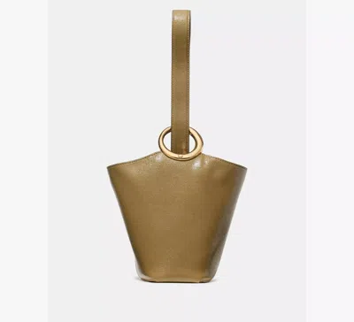Kate Spade Halo Glazed Leather Mini Bucket Bag In Green