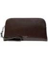 Kate Spade Halo Glazed Leather Wristlet In Brown