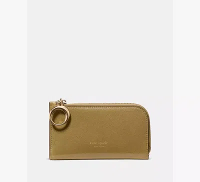 Kate Spade Halo Glazed Small Bifold Wallet In Green