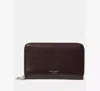 Kate Spade Halo Glazed Zip Around Wallet In Brown