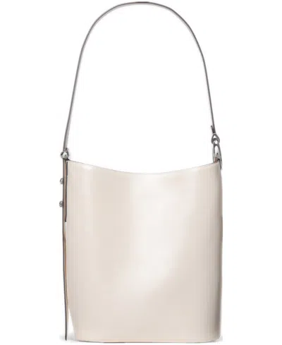 Kate Spade Halo Medium Smooth Leather Bucket Bag In White