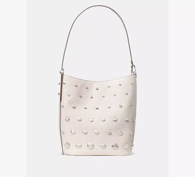 Kate Spade Halo Studded Bucket Bag In White