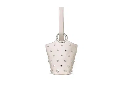 Kate Spade Halo Studded Fine Grain Leather Mini Bucket Handbags Cream: One Size In White