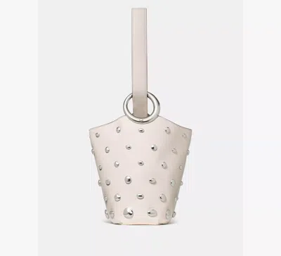 Kate Spade Halo Studded Mini Bucket Bag In White