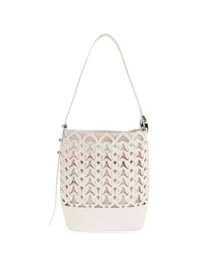 Kate Spade Halo Woven-leather Bucket Bag In White