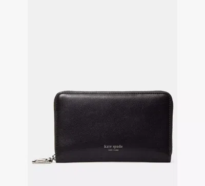 Kate Spade Halo Zip Around Wallet In Black