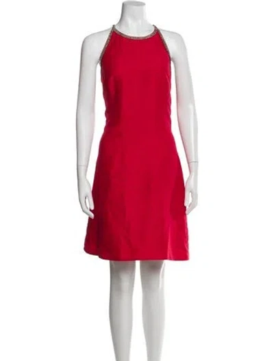Pre-owned Kate Spade Halterneck Knee-length Dress In Red