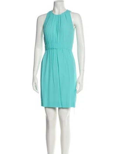 Pre-owned Kate Spade Halterneck Mini Dress In Blue