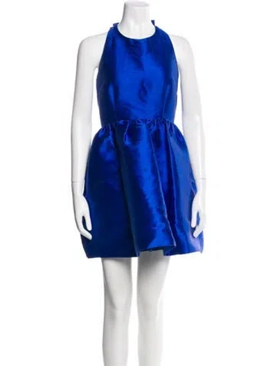 Pre-owned Kate Spade Halterneck Mini Dress In Blue
