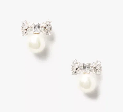 Kate Spade Happily Ever After Statement Studs In Clear/silver