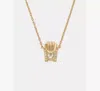 Kate Spade Cubic Zirconia Happy Fry-day Pendant Necklace In Gold