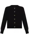 Kate Spade Gold Heart Button Nell Cardigan In Black