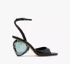 Kate Spade Heart Heel Sandals In Black