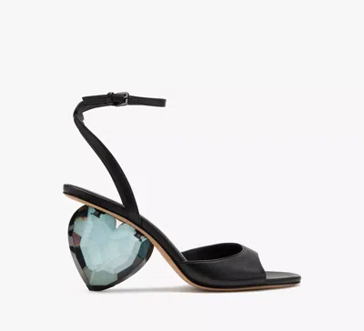 Kate Spade Heart Heel Sandals In Black