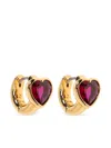 Kate Spade New York Keep Sparkling Stone Heart Huggie Hoop Earrings In Gold Tone In Gold