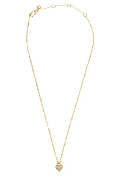 Kate Spade Heart Shaped Pendant Necklace In Gold