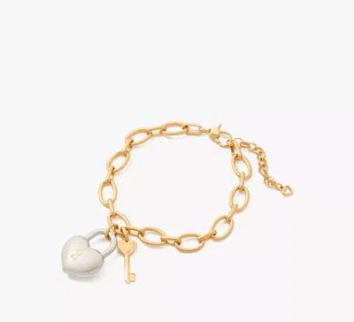 Kate Spade Heart You Charm Bracelet In Silver Gold