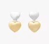 Kate Spade Heart You Double Drop Earrings In Silver Gold