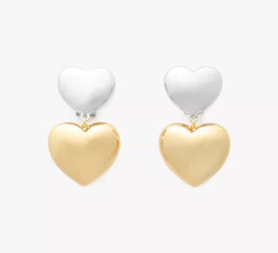 Kate Spade Heart You Double Drop Earrings In Silver Gold