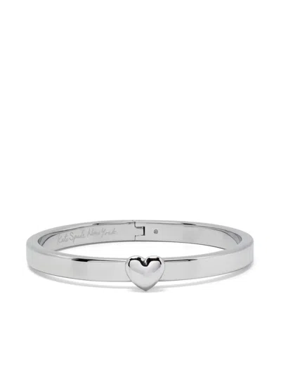 Kate Spade Heart You Metal Hinged Bracelet In Metallic