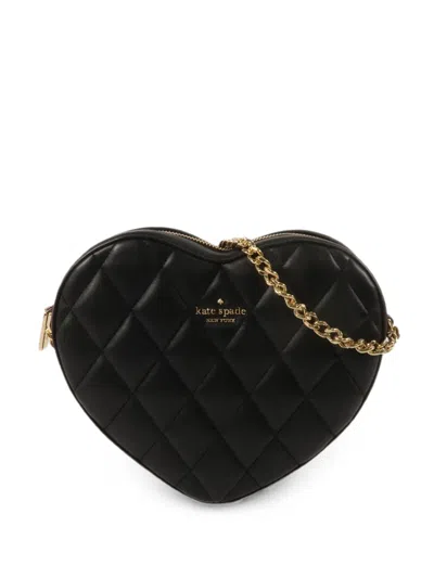 Pre-owned Kate Spade Heart-shape Shoulder Bag In Black