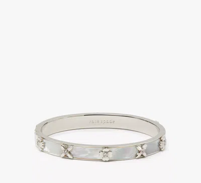 Kate Spade Heritage Bloom Hinged Bangle In Metallic
