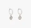 Kate Spade Heritage Bloom Huggie Drop Earrings In Clear/silver