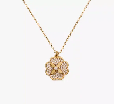 Kate Spade Heritage Bloom Mini Pendant In Clear/gold