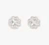 Kate Spade Heritage Bloom Mini Studs In Clear/silver