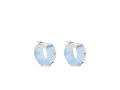 Kate Spade Heritage Bloom Small Hoops In Gray
