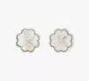 Kate Spade Heritage Bloom Studs In Cream/silver