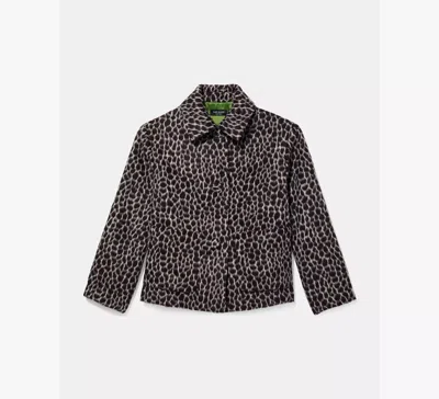 Kate Spade Heritage Giraffe Cropped Wool Coat In Brown