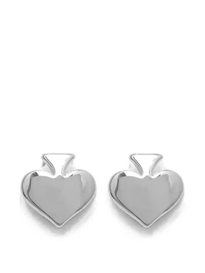 Kate Spade Heritage Spade Earrings In Silver