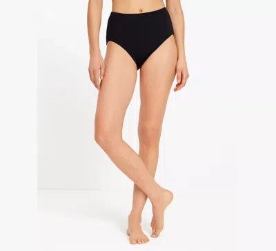 Kate Spade High-waist Bikini Bottom In Black