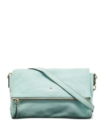 Pre-owned Kate Spade Hill Clarke Leather Crossbody Bag In Green