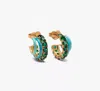 Kate Spade New York Hint Of Shimmer Stacked Huggie Earrings In Green/gold
