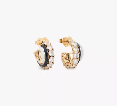 Kate Spade Hint Of Shimmer Stacking Huggies In Navy/yellow Gold