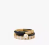 Kate Spade Hint Of Shimmer Stacking Ring Set In Navy/yellow Gold