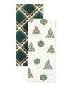 Kate Spade Holiday Confetti Acrobat Plaid Holiday Kitchen Towels 2-pack Set, 17" X 28" In Multi