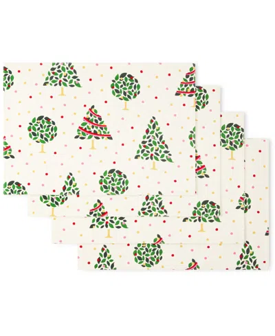 Kate Spade Holiday Confetti Placemat 13" X 19", Set Of 4 In Neutral