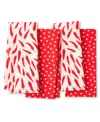 KATE SPADE HOT HOT HOT PEPPERS AND SPRING TIME DOT KITCHEN TOWEL 4-PACK