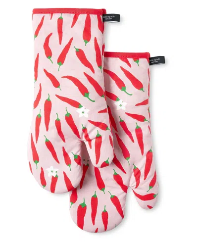 Kate Spade Hot Hot Hot Peppers Oven Mitt 2-pack In Red