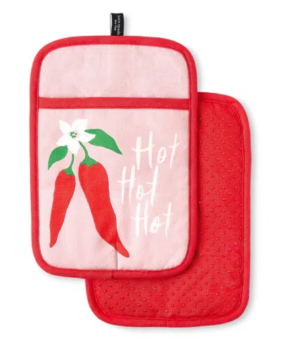 Kate Spade Hot Hot Hot Peppers Pot Holder 2-pack In Red