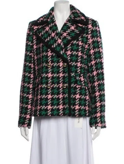 Pre-owned Kate Spade Houndstooth Print Blazer In Multicolor