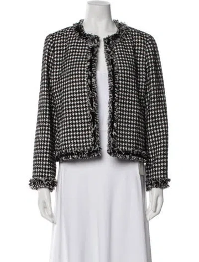 Pre-owned Kate Spade Houndstooth Print Jacket In Multi