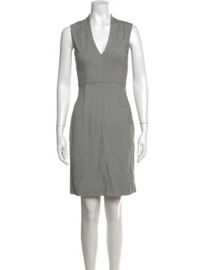 Pre-owned Kate Spade Houndstooth Print Knee-length Dress In Grey