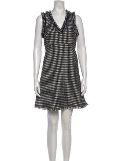 Pre-owned Kate Spade Houndstooth Print Mini Dress In Multi