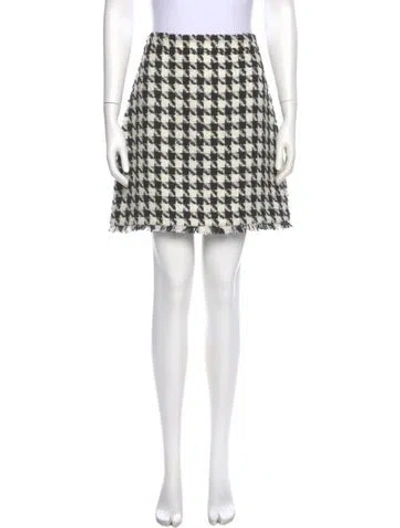 Pre-owned Kate Spade Houndstooth Print Mini Skirt W/ Tags In White